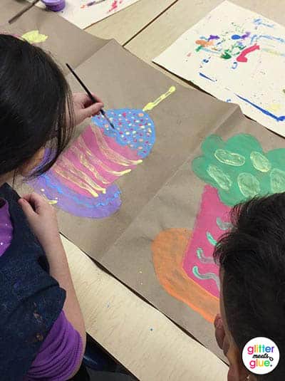 2nd grade painting wayne thiebaud cupcakes