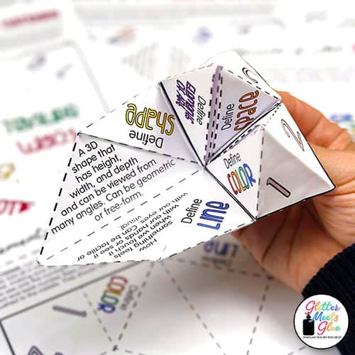 Elements of Art Cootie Catcher Game