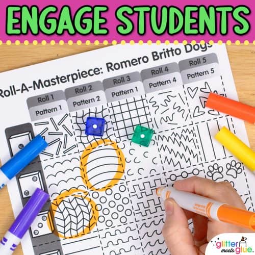 roll a britto game for elementary art