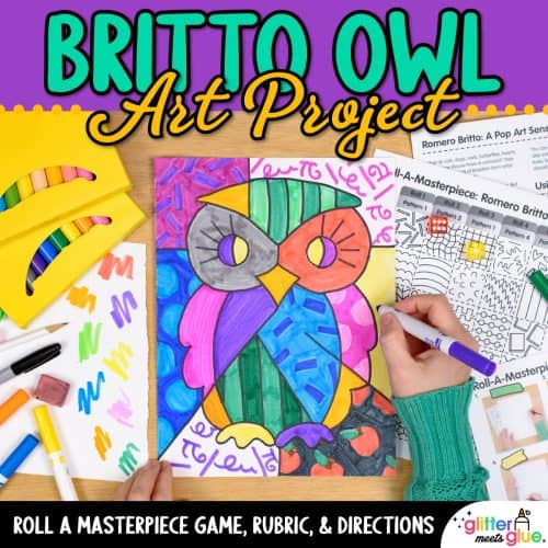 romero britto owl art project