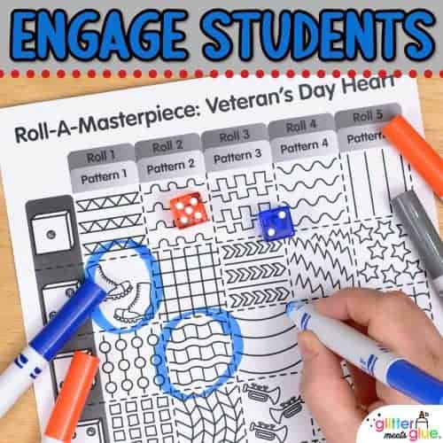 roll a veterans day heart game