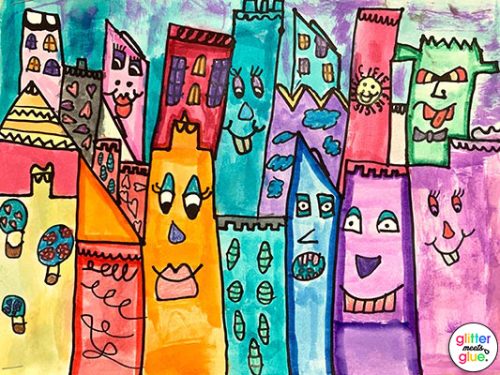 James Rizzi Cityscapes Art Lesson – 4th Grade Art Project Ideas