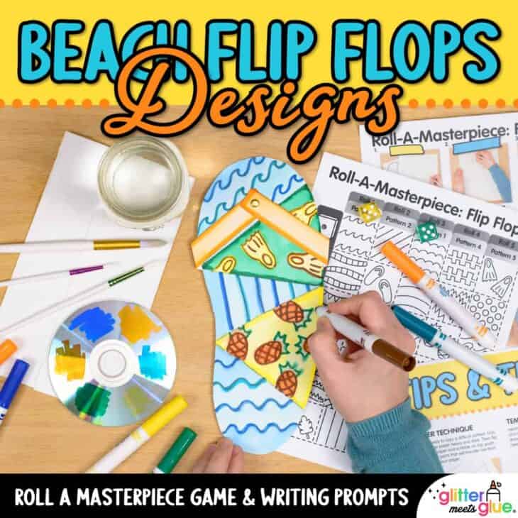 Flip Flop Drawing Art Game – Summer Art Project for Elementary