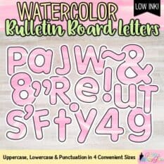 Watercolor Bulletin Board Letter Bundle – Classroom Decor