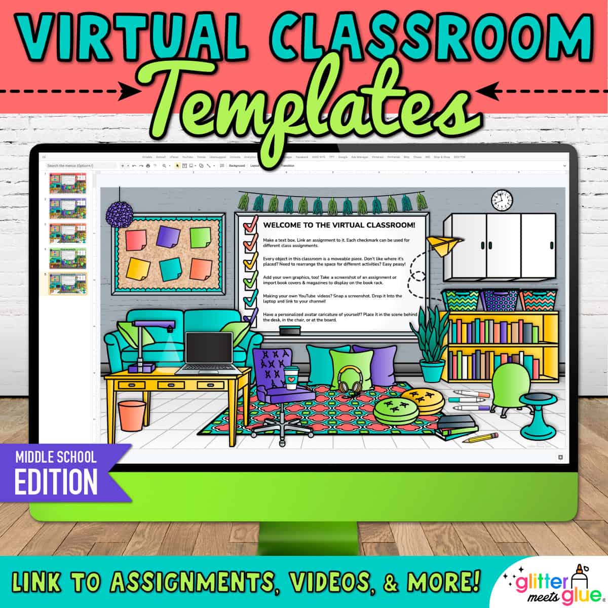 Virtual Classroom Templates for Middle School Teachers