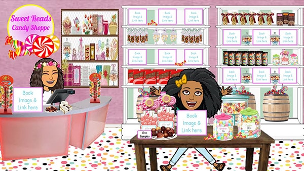 candy shop bitmoji classroom for readers