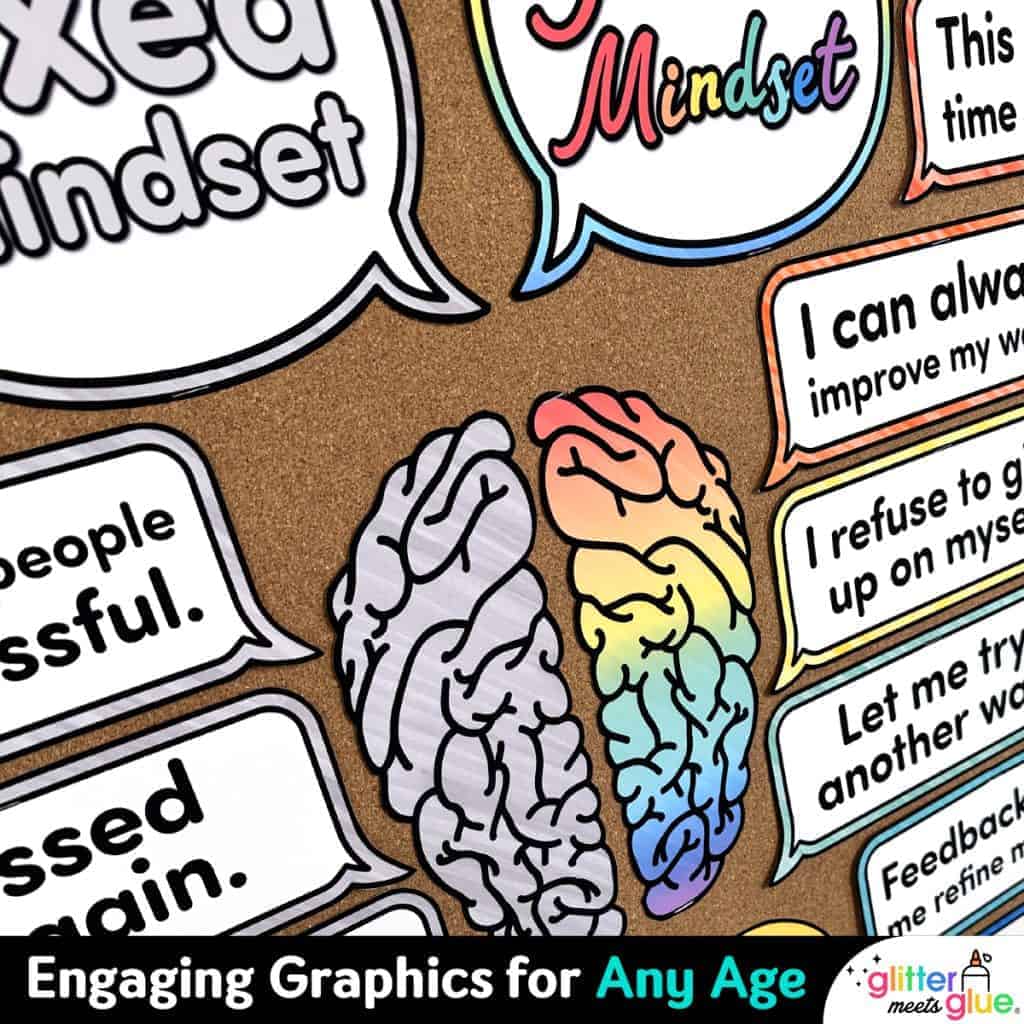 Mindset Matters Bulletin Board – Printable Growth Mindset Posters