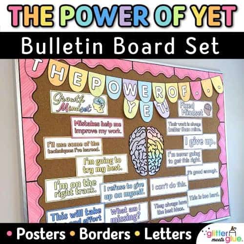the power of yet bulletin board for teachers