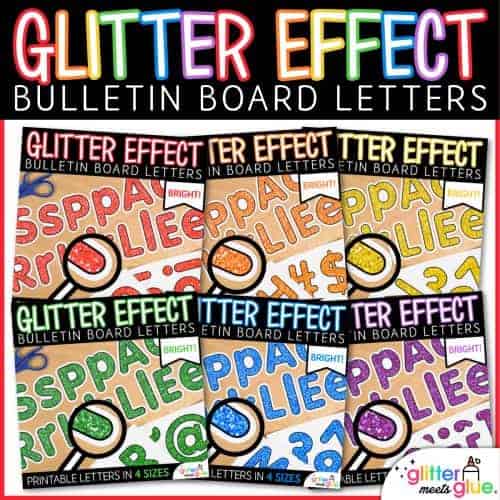 glitter bulletin board letters for teachers