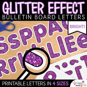 purple glitter bulletin board letters