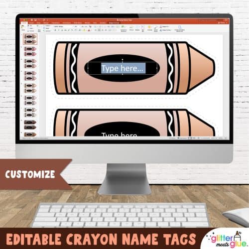 crayons name tags