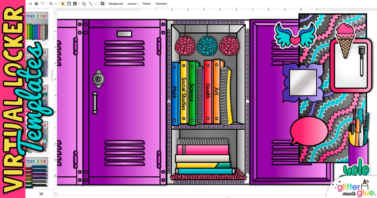 Virtual School Locker Templates – Middle School Ice Breaker Activity