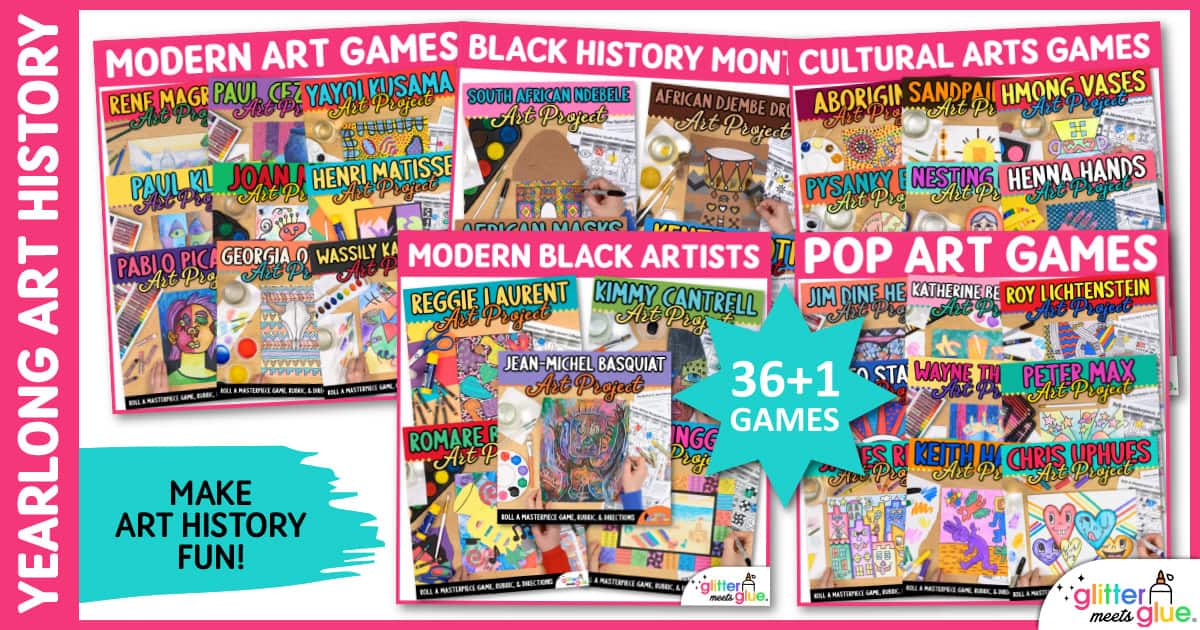 Year Long Art History Games Bundle – 37 Roll a Dice Art Projects