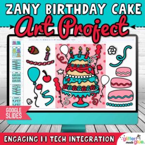 digital birthday cake art project