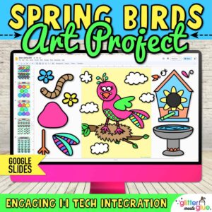 digital spring bird art project