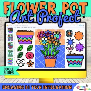 digital spring flowers art project