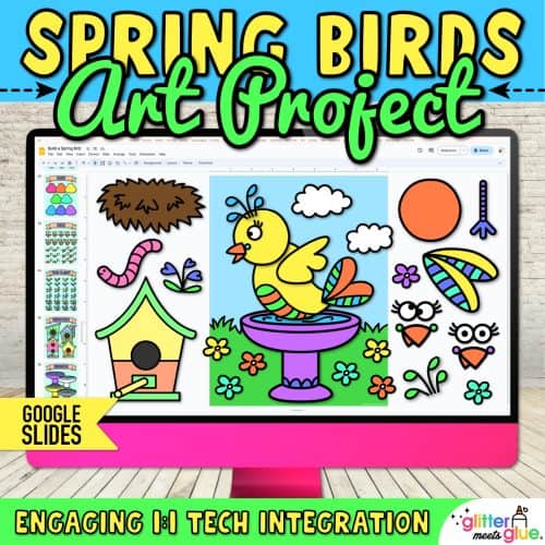 spring bird craft on google slides