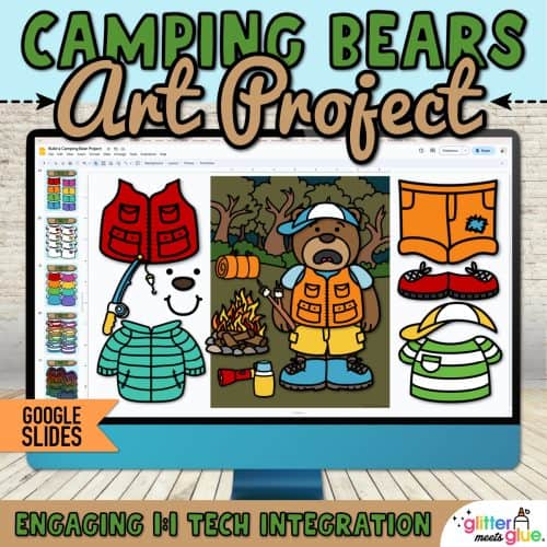 camping bear craft on google slides