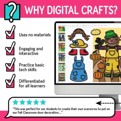 digital fall crafts on google slides for elementary art