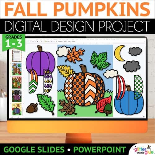 digital fall pumpkin art project