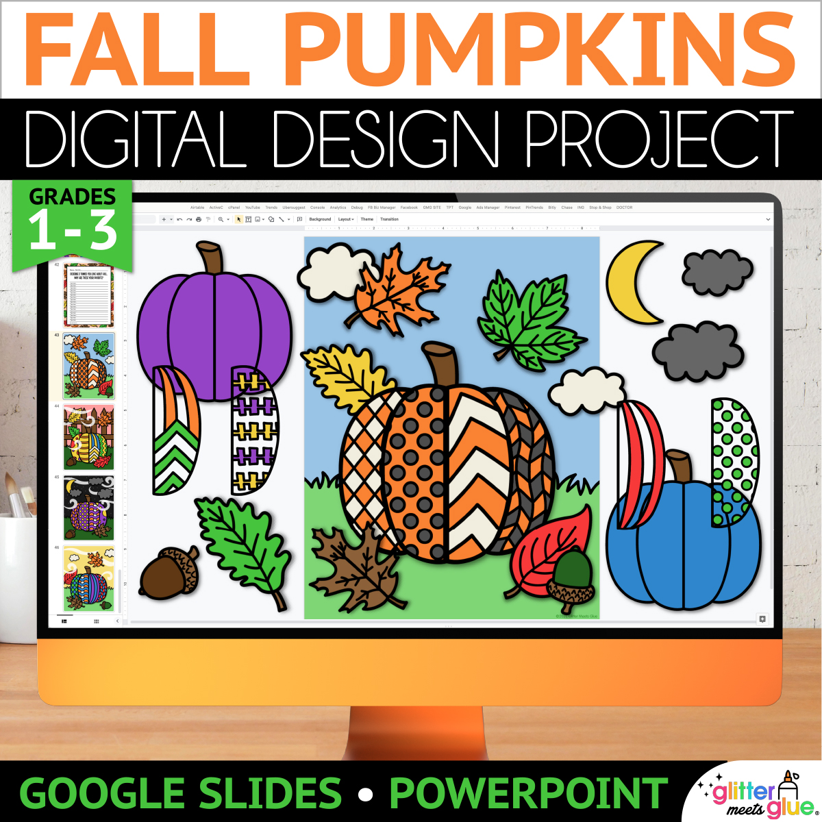 digital fall pumpkin art project