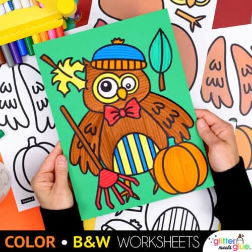 fall owl craft template for 1st grade