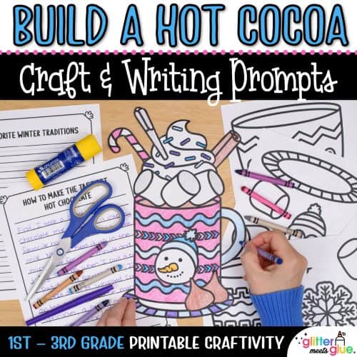 hot chocolate coloring craft and writing prompts