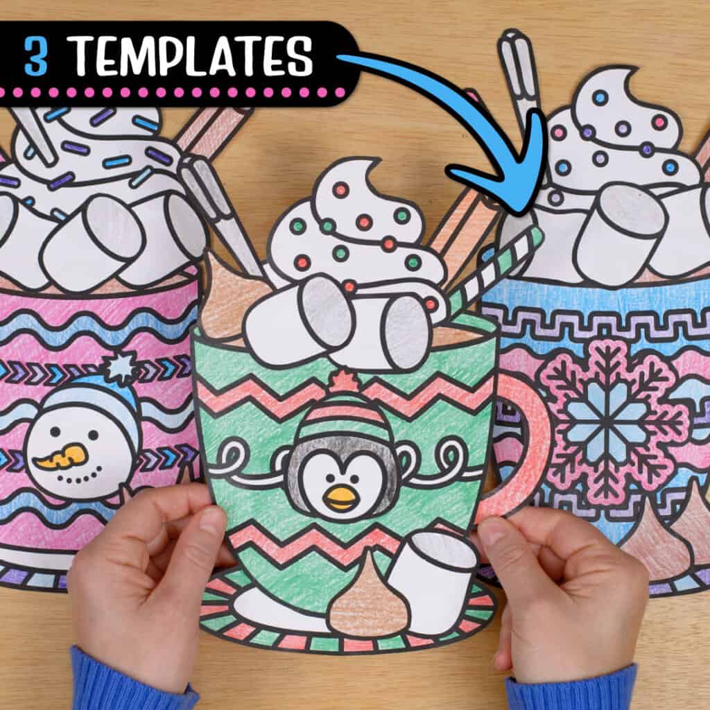 Hot Chocolate Coloring Craft – After Winter Break Activities for Kids