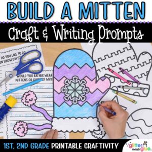 mitten coloring craft and writing prompts