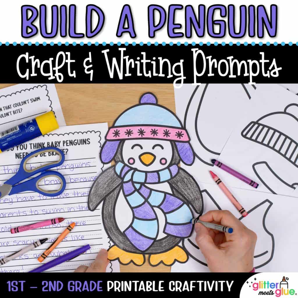 Penguin Coloring Craft – Template & Winter Crafts for 1st Grade