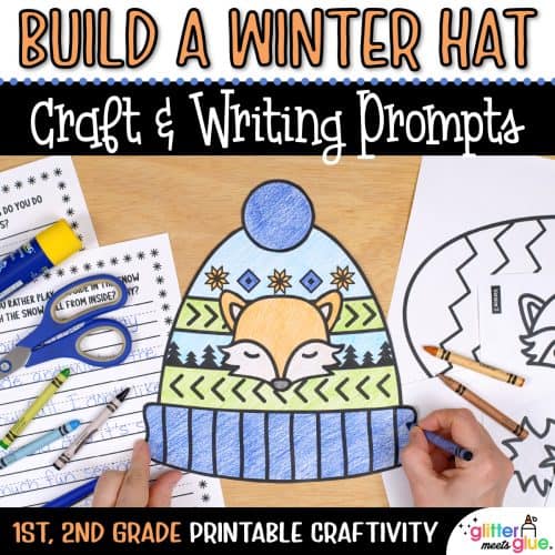 winter hat coloring craft