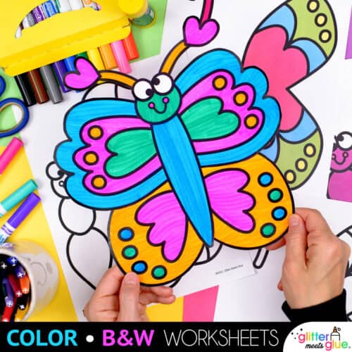 butterfly cut & paste for 1st grade