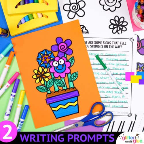 flower writing craft template
