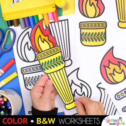 Winter Games Torch Coloring Craft - Image 2