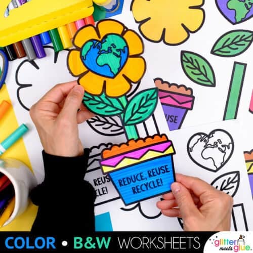 earth day cut paste activity