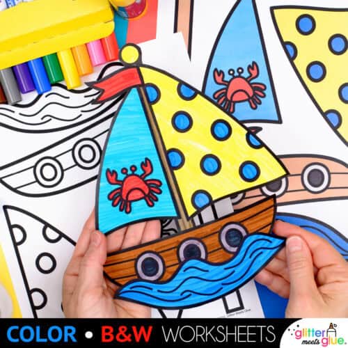 cut paste art activity for 1st grade