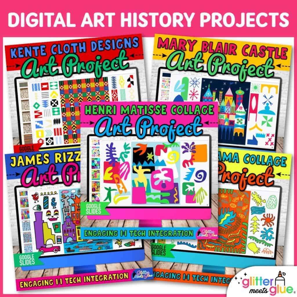 Digital Art History Project Bundle – No Prep Visual Art Sub Plans