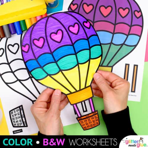 hot air balloon craft template