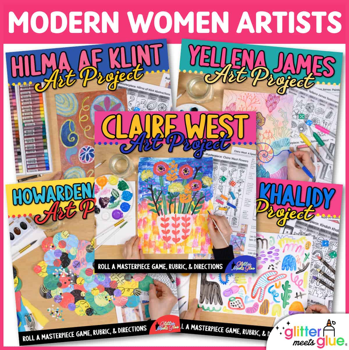 modern women artists game bundle for elementary and middle school art lessons