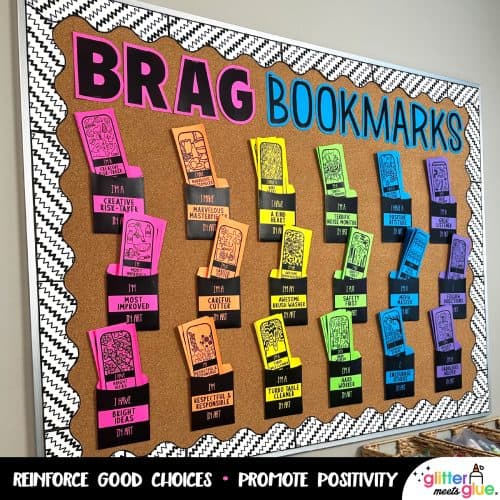 brag bookmarks classroom rewards for middle school art