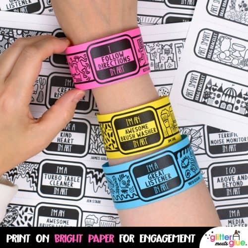 brag bracelets printable pdf for elementary art