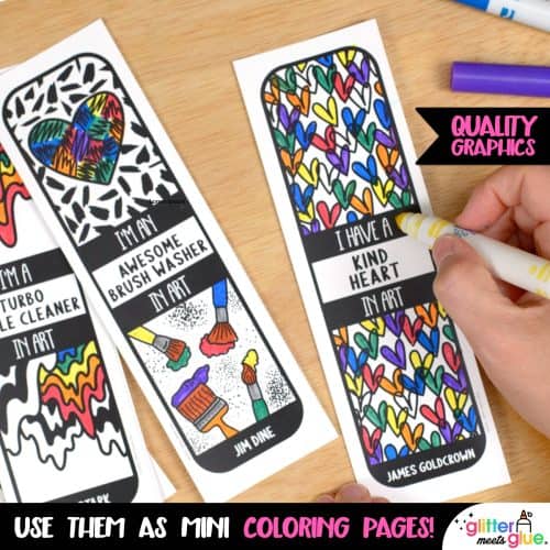 printable bookmarks for kids in art class