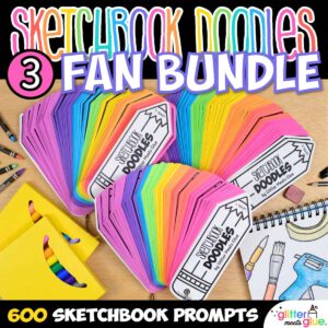 sketchbook prompts interactive fan for elementary and middle school art
