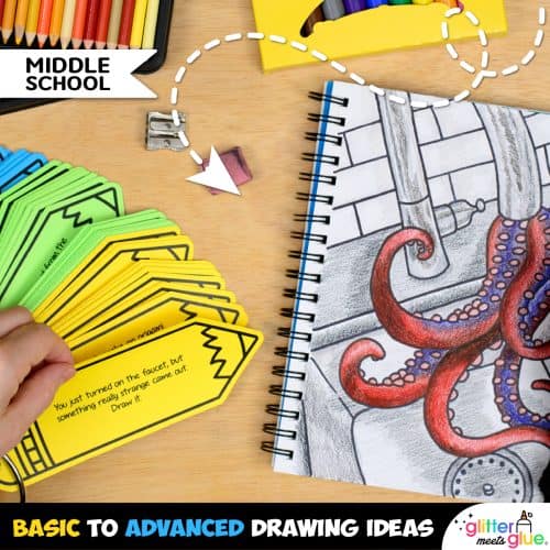 sketchbook prompts for middle school art class