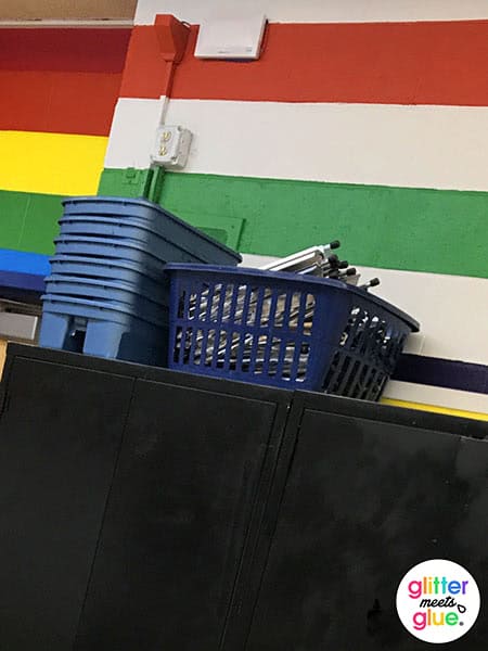 laundry basket in the art room