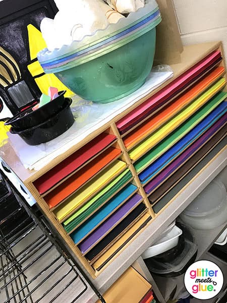 paper storage for an art room