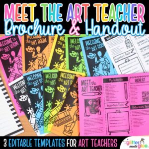 meet the art teacher editable brochure for back to school night
