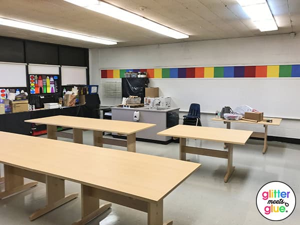 elementary art room during back to school