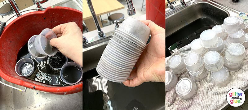 cleaning paint cups