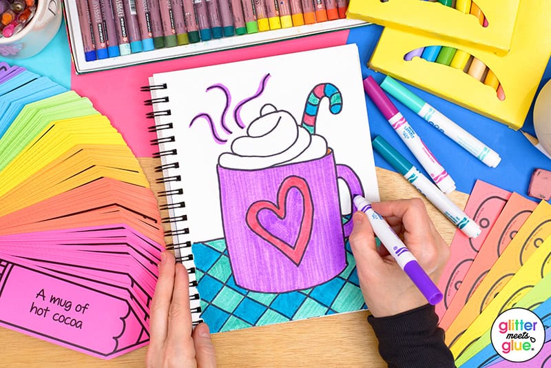 elementary sketchbook prompts for k-2